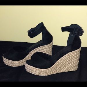 Ankle strap espadrilles wedges